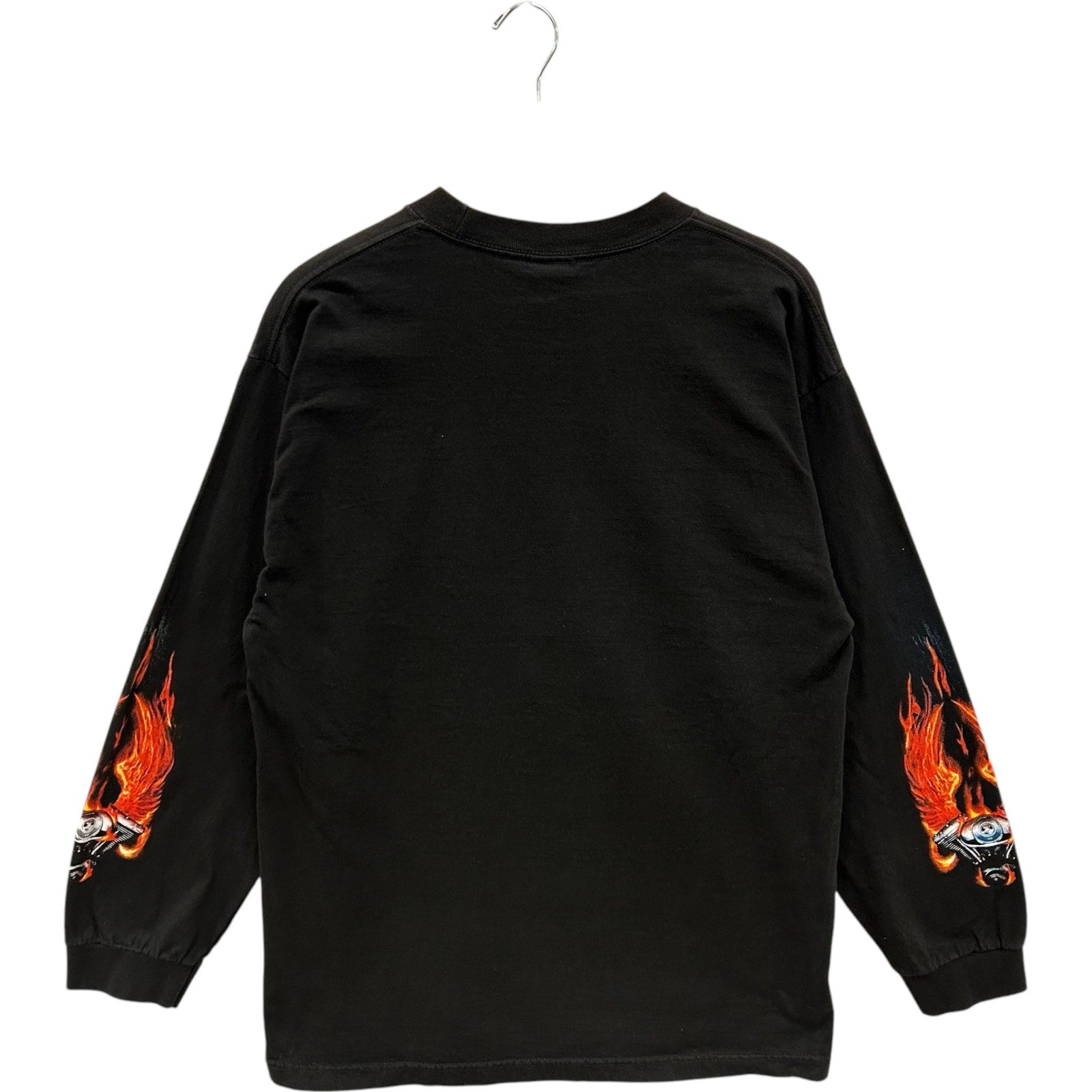 Vintage Y2K Hot Leather Long Sleeve Flame Sleeve Print Tee