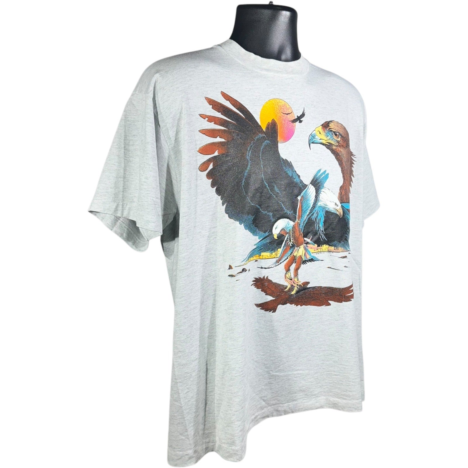 Vintage Eagle Native American Nature Art Tee 90s