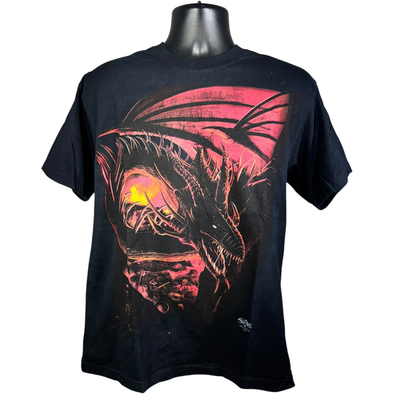 Vintage Skulbone Dragon Fantasy Art Tee 90s