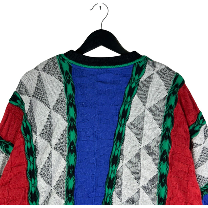 Vintage Carlo Colucci Geometric Pattern Knit Sweater