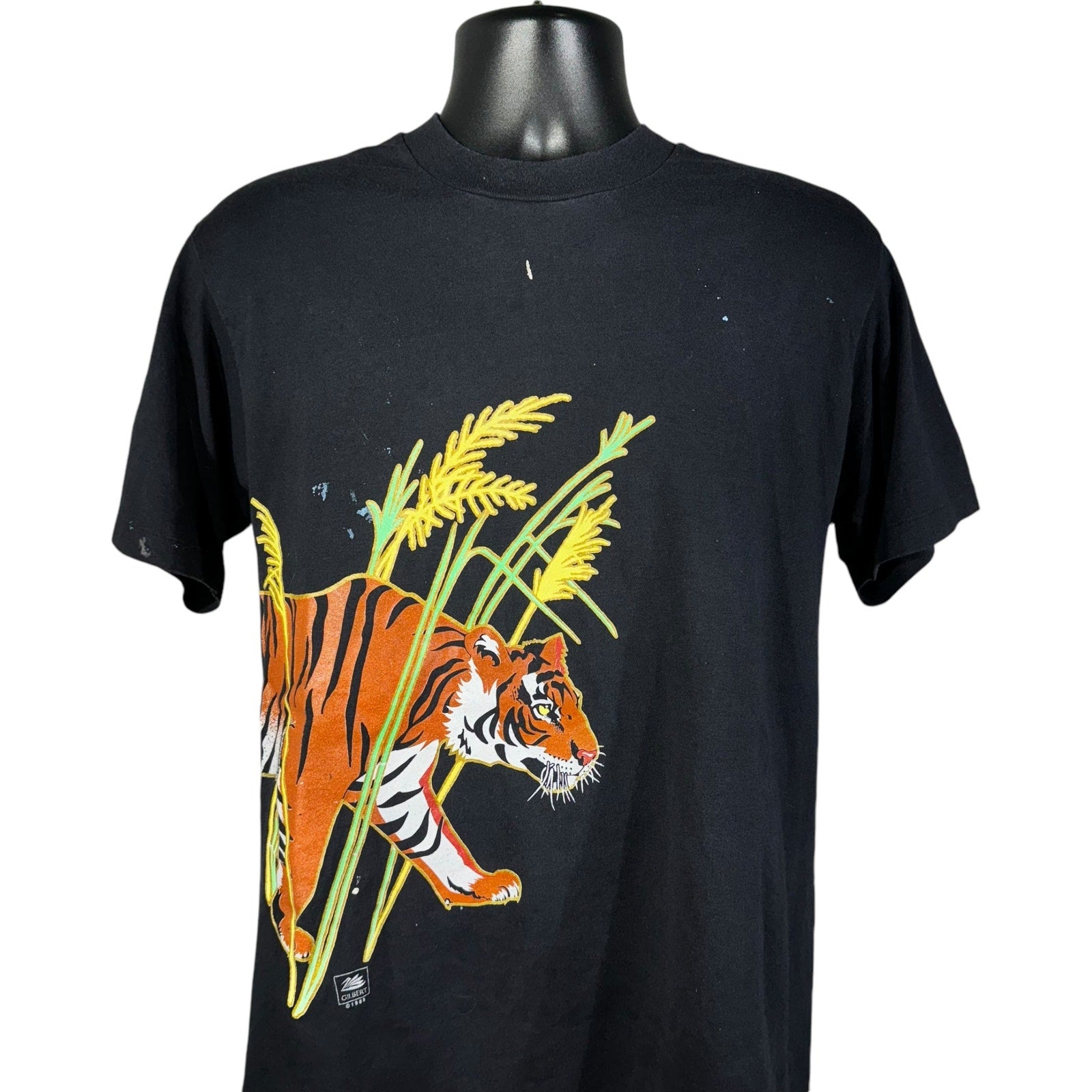 Vintage Tiger In The Grass Nature Tee 80s