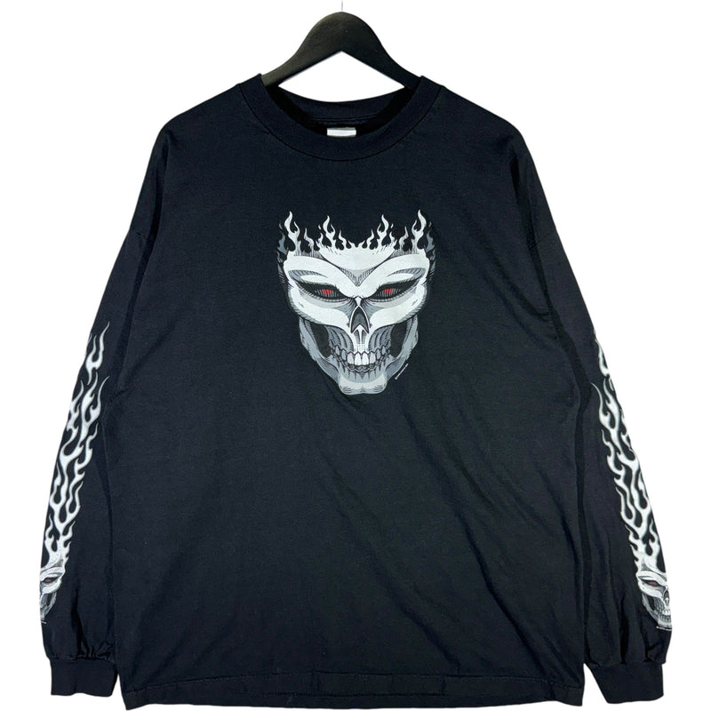 Vintage Flaming Skull Long Sleeve