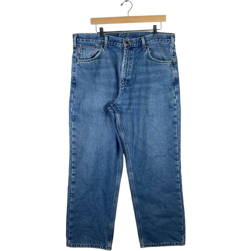 Vintage Carhartt Flannel Lined Denim Jeans Men's 38x30
