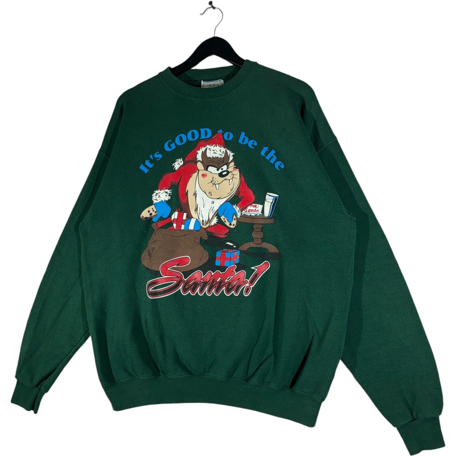 Vintage Looney Tunes Taz Santa Christmas Crewneck