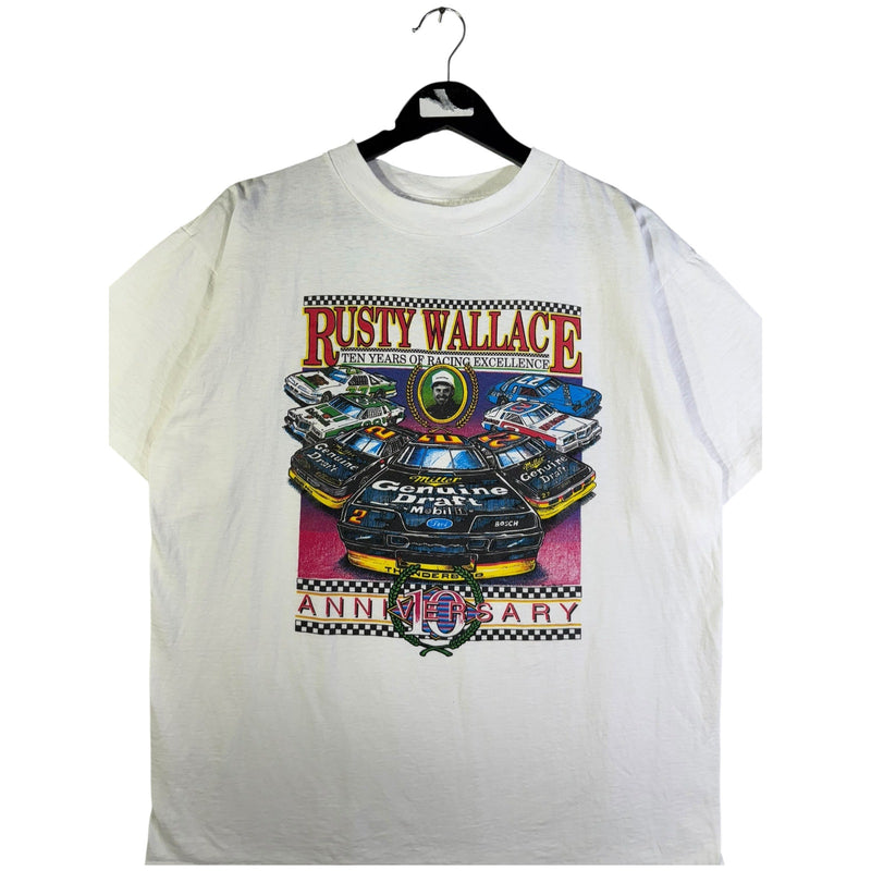Vintage Rusty Wallace NASCAR Ten Year Anniv Racing T-Shirt
