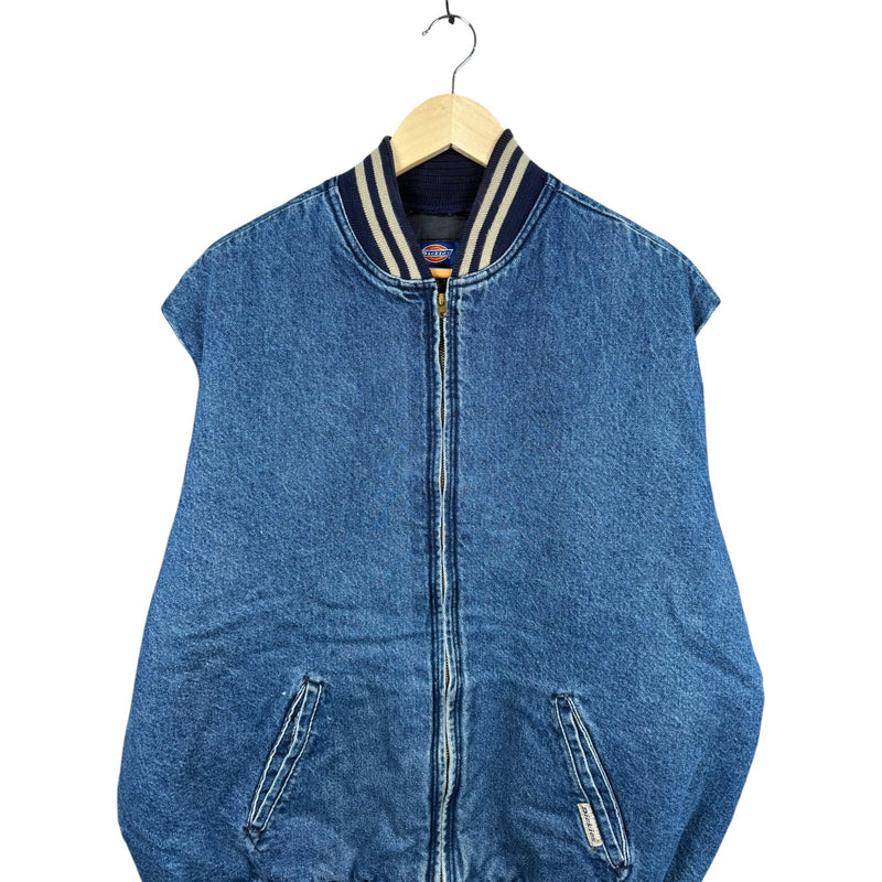 Vintage Dickies Denim Striped Bomber Jacket