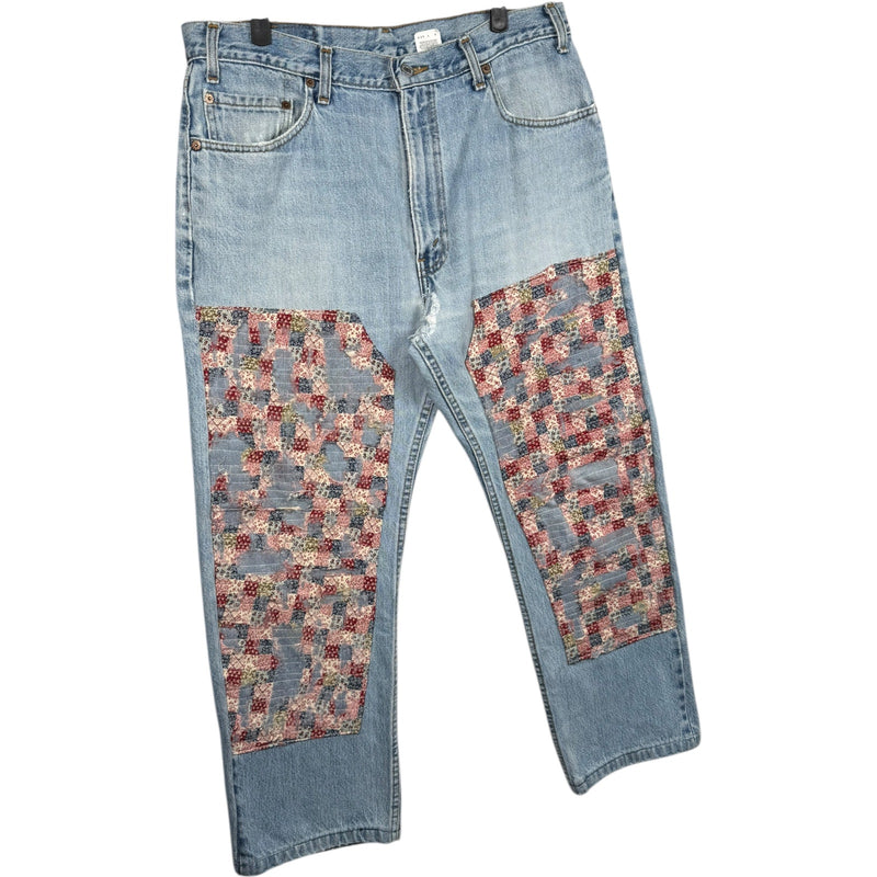Vintage Levi's 505 Patchwork Straight Leg Denim Jeans 36