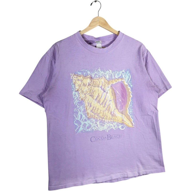 Vintage Cocoa Beach Conch Shell Art Souvenir Tee