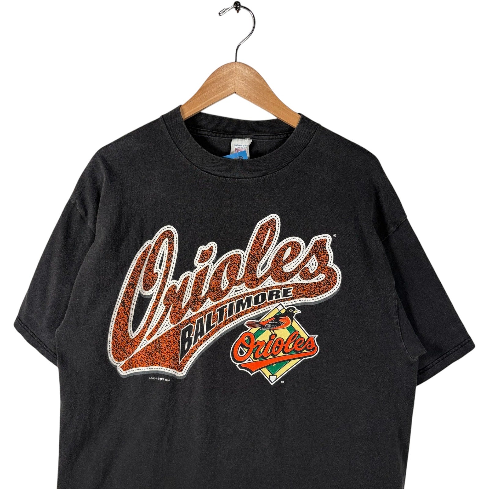 Vintage Logo 7 Baltimore Orioles Large Logo Spellout MLB Tee