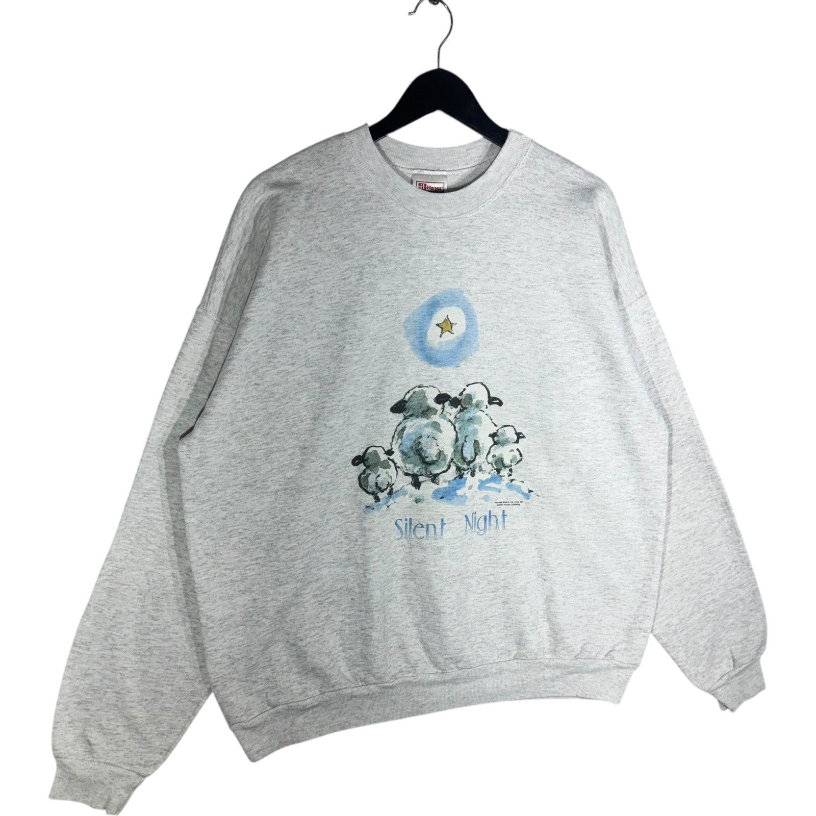 Vintage Silent Night Religious Christmas Crewneck