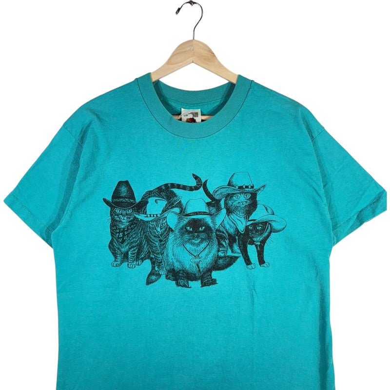 Vintage Cat In Hats Double Sided Art Tee