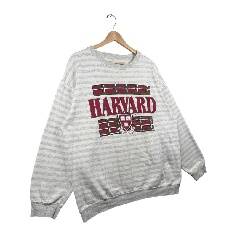 Vintage Harvard University Striped Crewneck