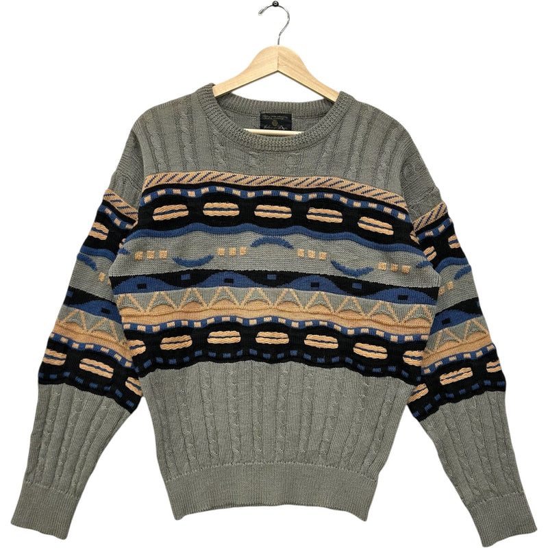 Vintage 3D Textured Patterned Pullover Sweater