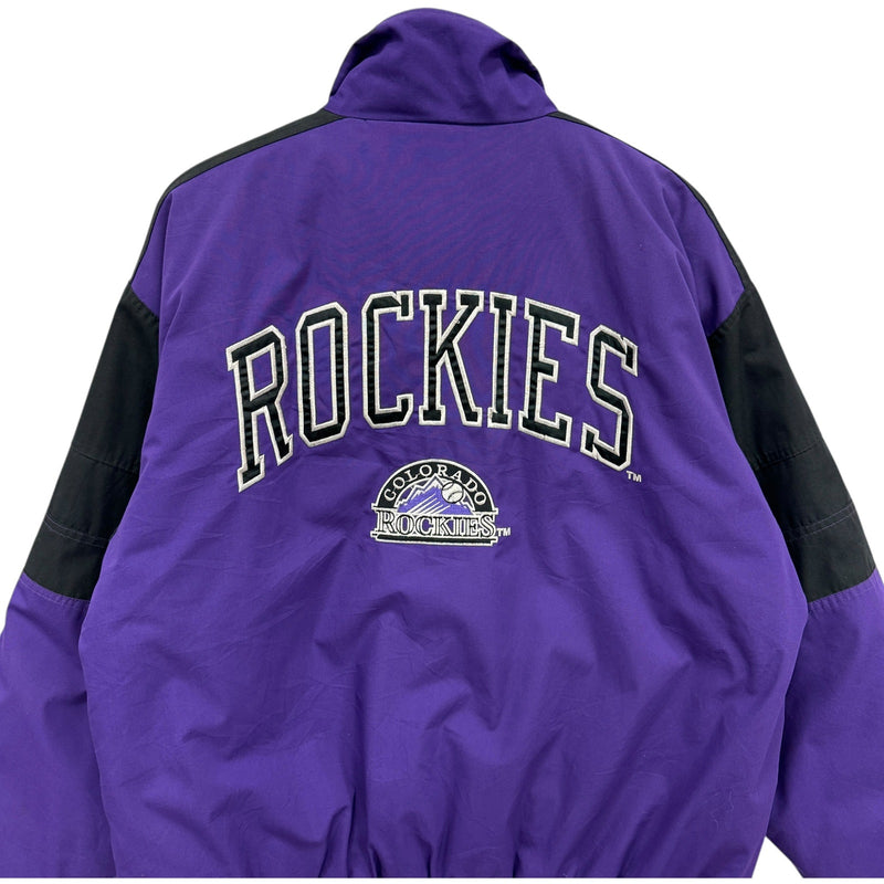 Vintage Logo 7 Colorado Rockies Spellout MLB Bomber Jacket