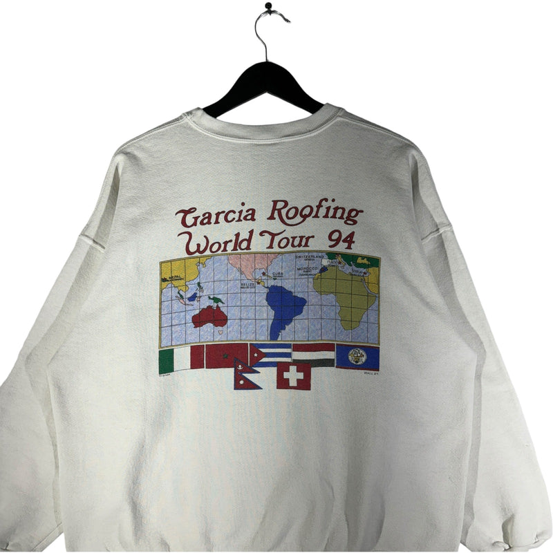 Vintage Garcia Roofing "World Tour" Crewneck 90s