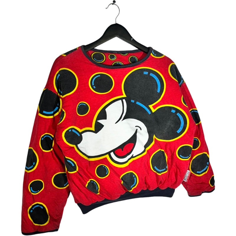 Vintage Woman's Disney Mickey Mouse Reversible AOP Crewneck