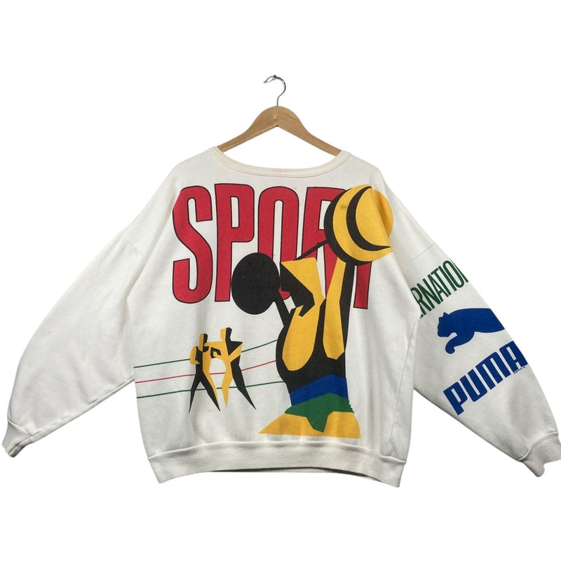 Vintage Puma Allover Print Sport Crewneck