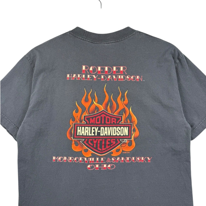 Vintage Harley Davidson Flames Graphic T-Shirt