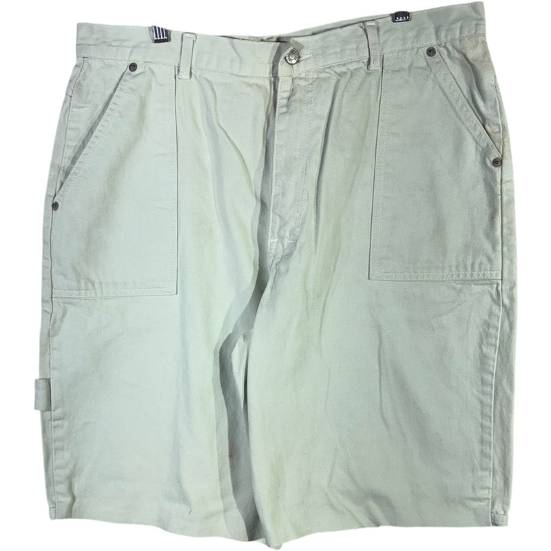 Vintage Yellow Stone Embroidered Carpenter Cargo Shorts 34