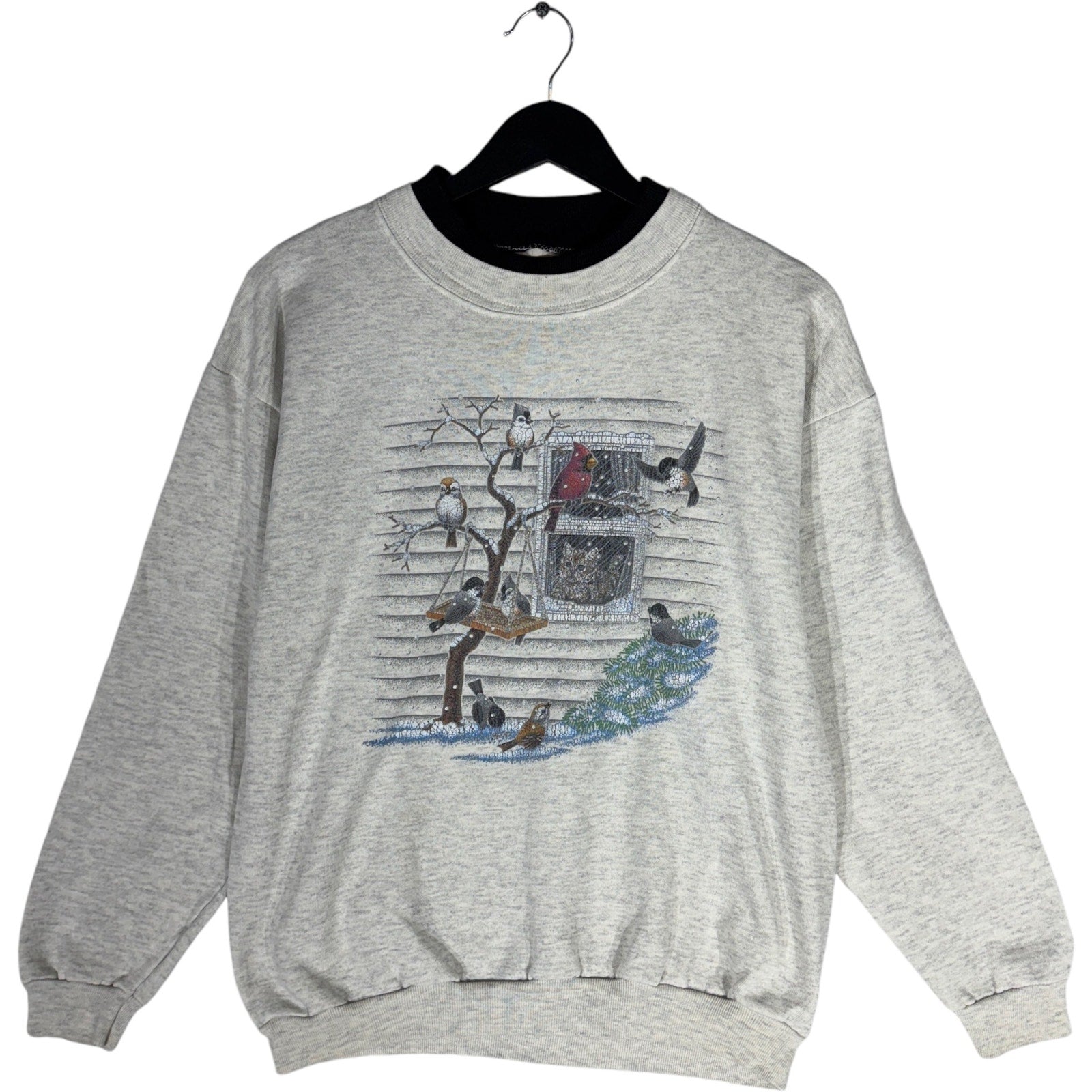 Vintage Women's Winter Birds Nature Crewneck 90s