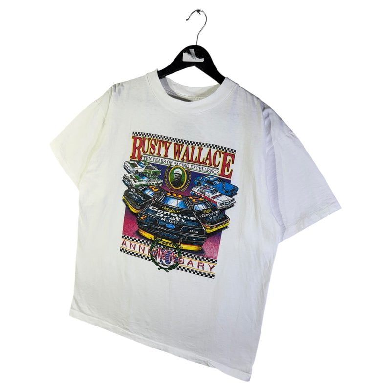 Vintage Rusty Wallace NASCAR Ten Year Anniv Racing T-Shirt