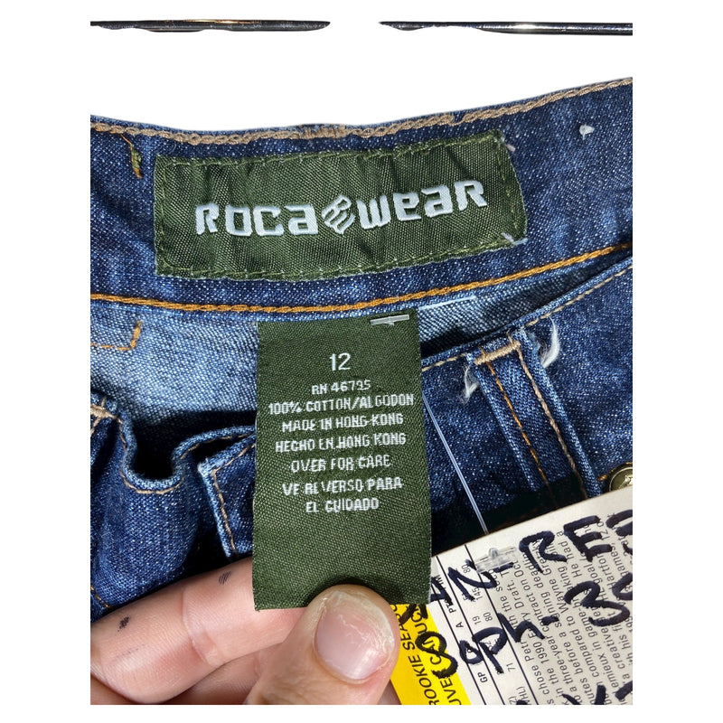 Vintage Roca Wear Embroidery Pattern Pockets Denim Jeans 12