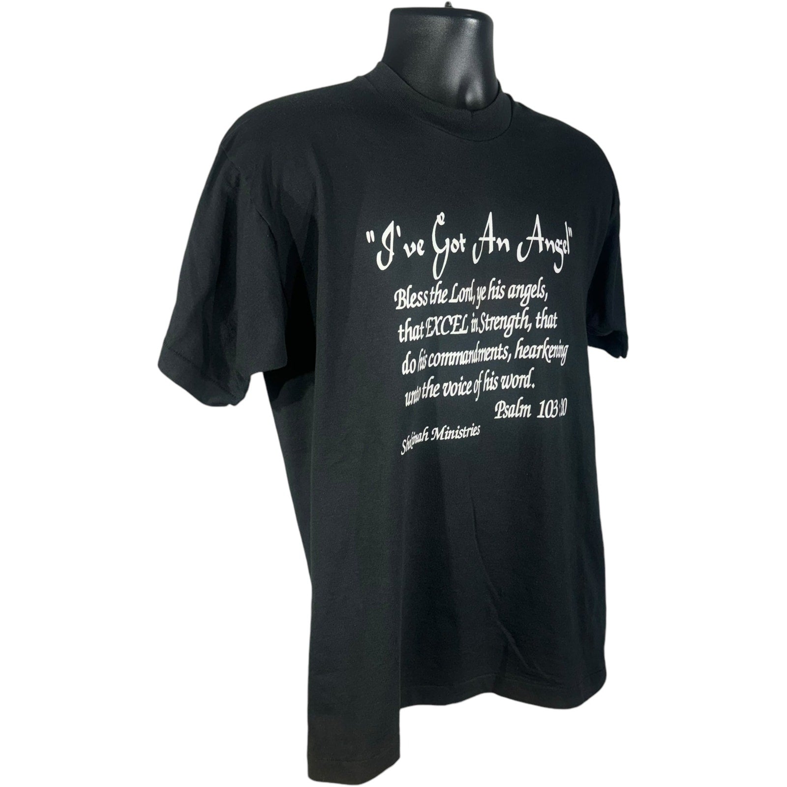 Vintage Shekinah Ministries "He's Got My Back" Religious Tee