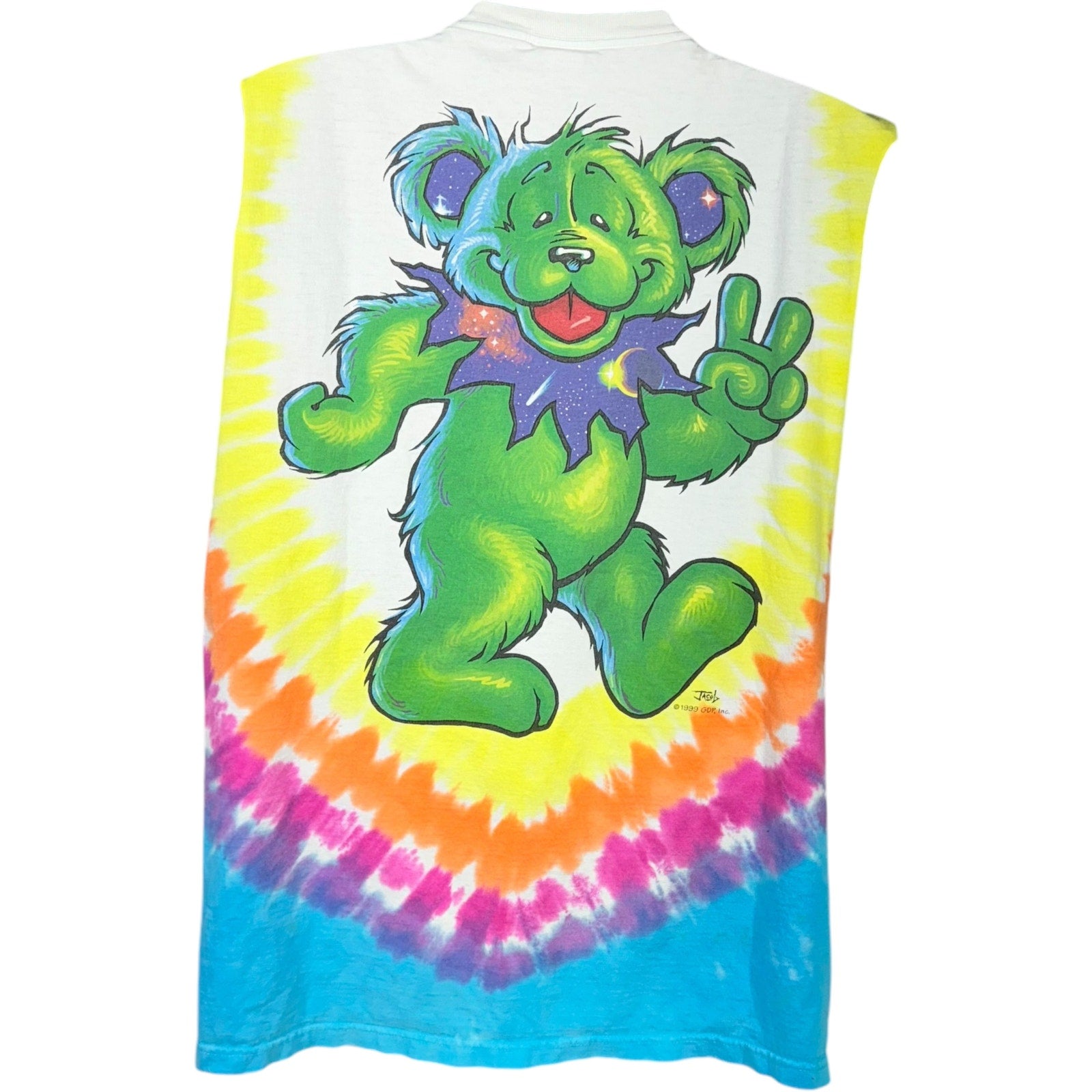 Vintage Grateful Dead Dancing Bear Tie Dye Cut Off Tee