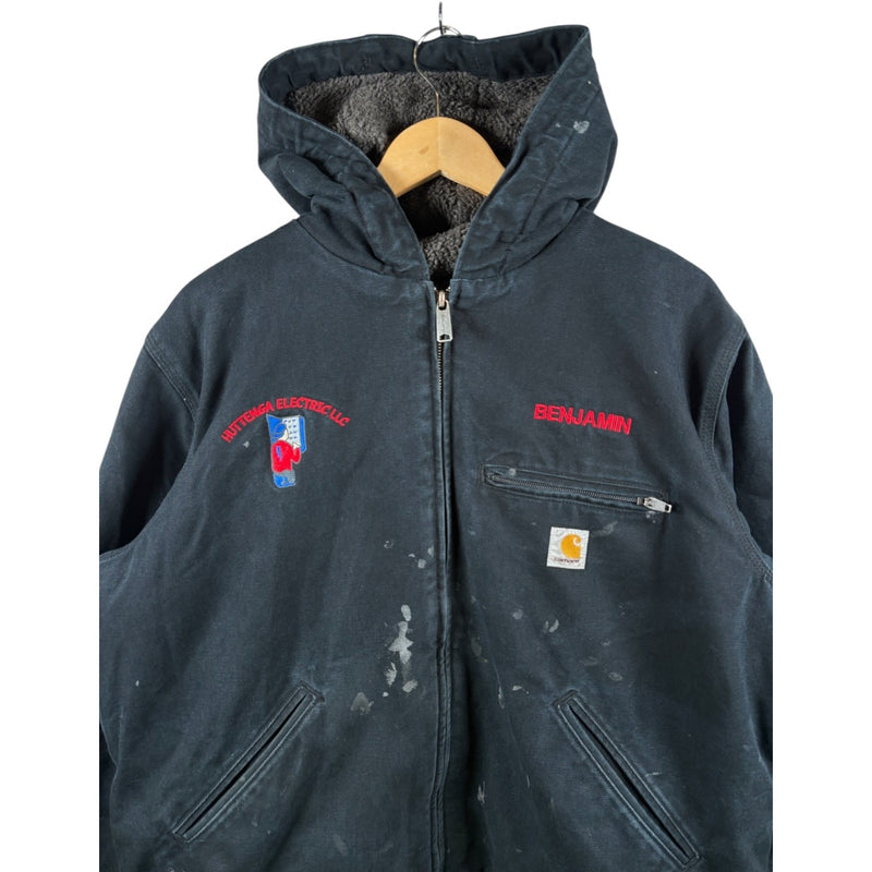 Vintage Carhartt Distressed Full Zip Hooded Workwear Jacket