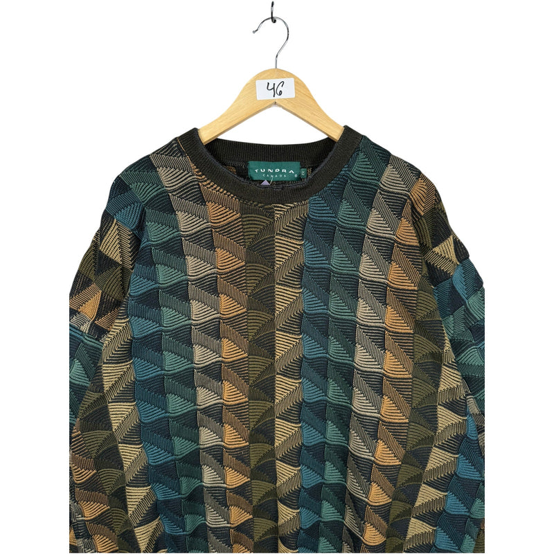 Vintage Tundra AOP Triangle Pattern Pullover Knit Sweater