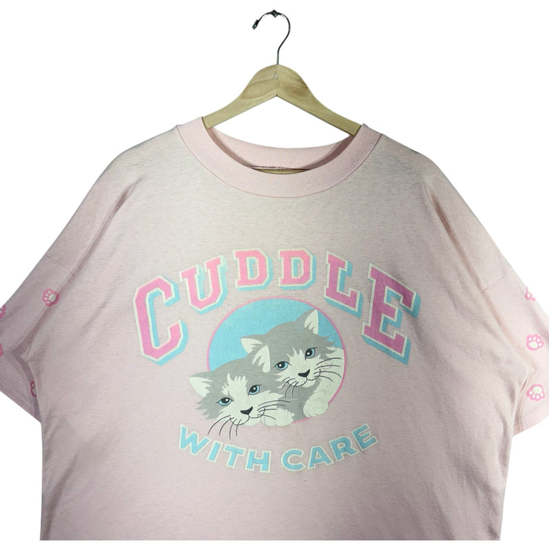 Vintage "Cuddle With Care" Cats Tee