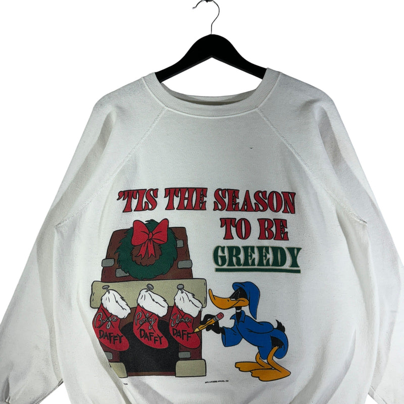 Vintage "Tis The Season To Be Greedy" Daffy Duck Crewneck