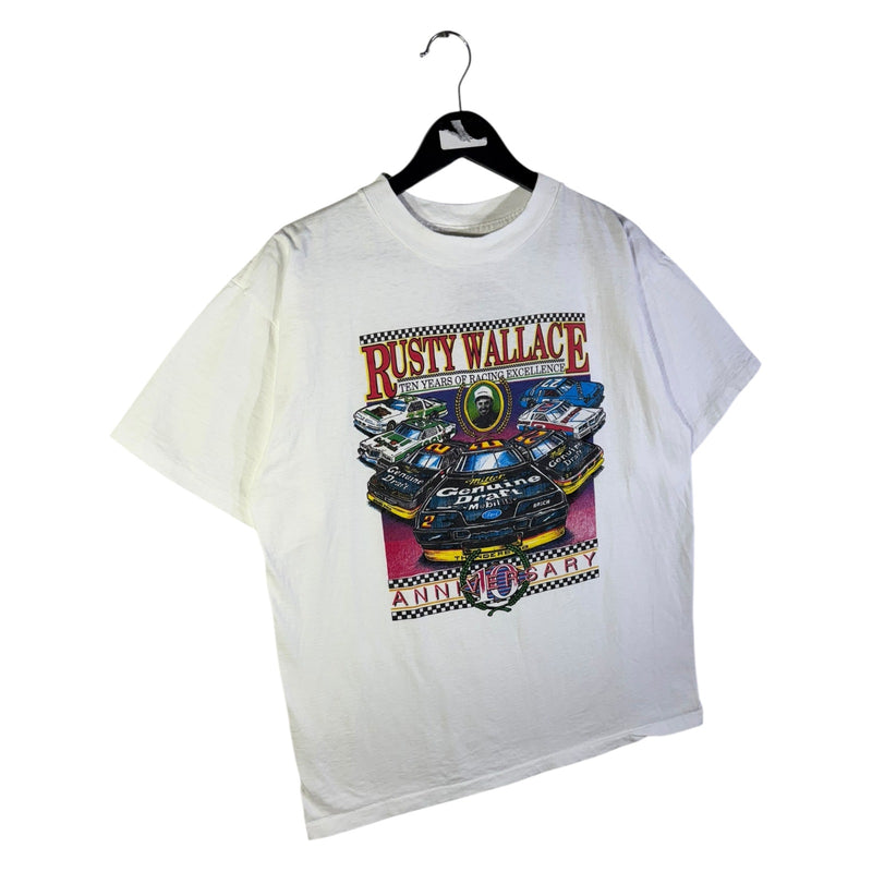 Vintage Rusty Wallace NASCAR Ten Year Anniv Racing T-Shirt