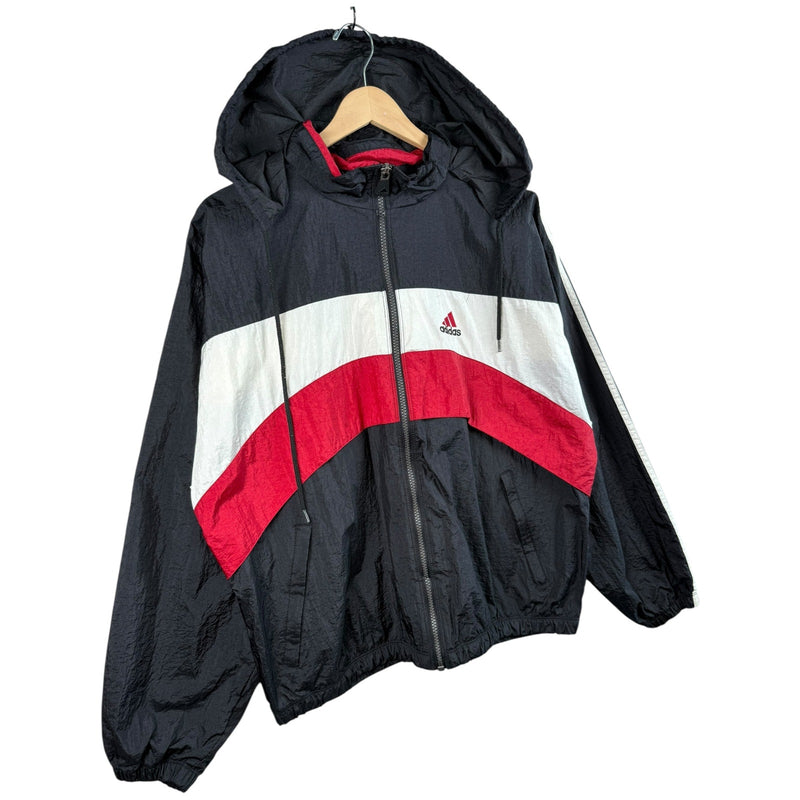 Vintage Adidas Colorblock Hooded Full Zip Windbreaker
