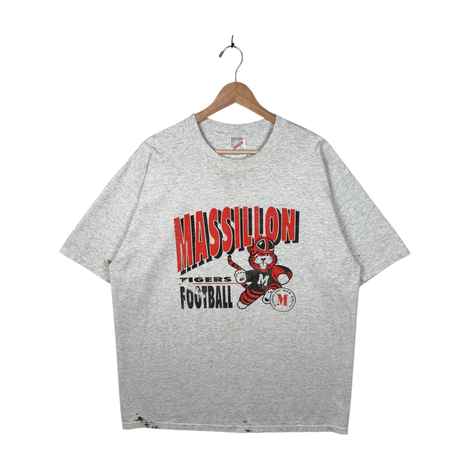 Vintage Massillon Tigers Football Mascot Graphic T-Shirt