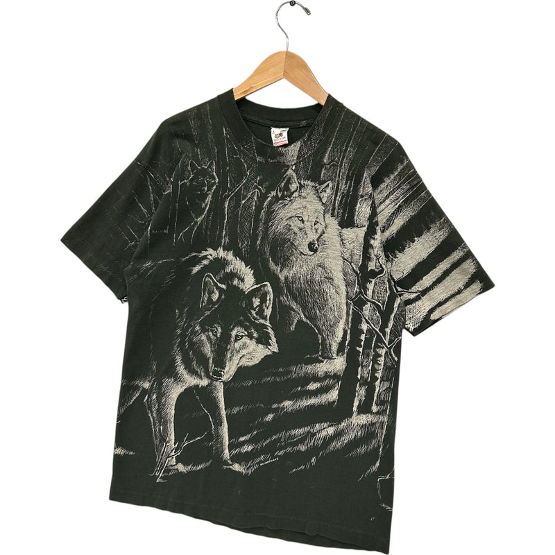 Vintage Wolf Pack Double Sided AOP Nature Tee