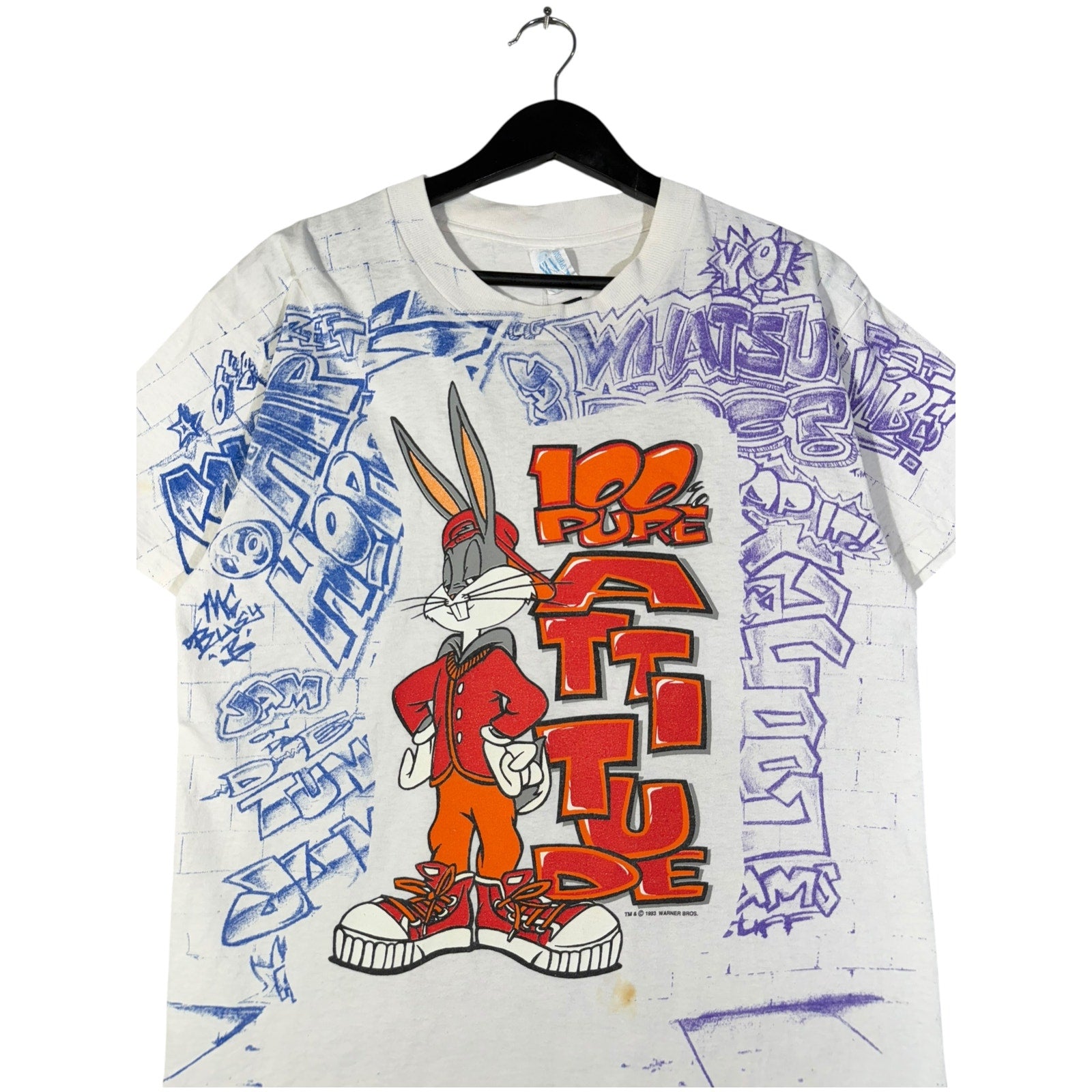 Vintage Looney Tunes Bugs Bunny Graffiti "Attitude" T-Shirt