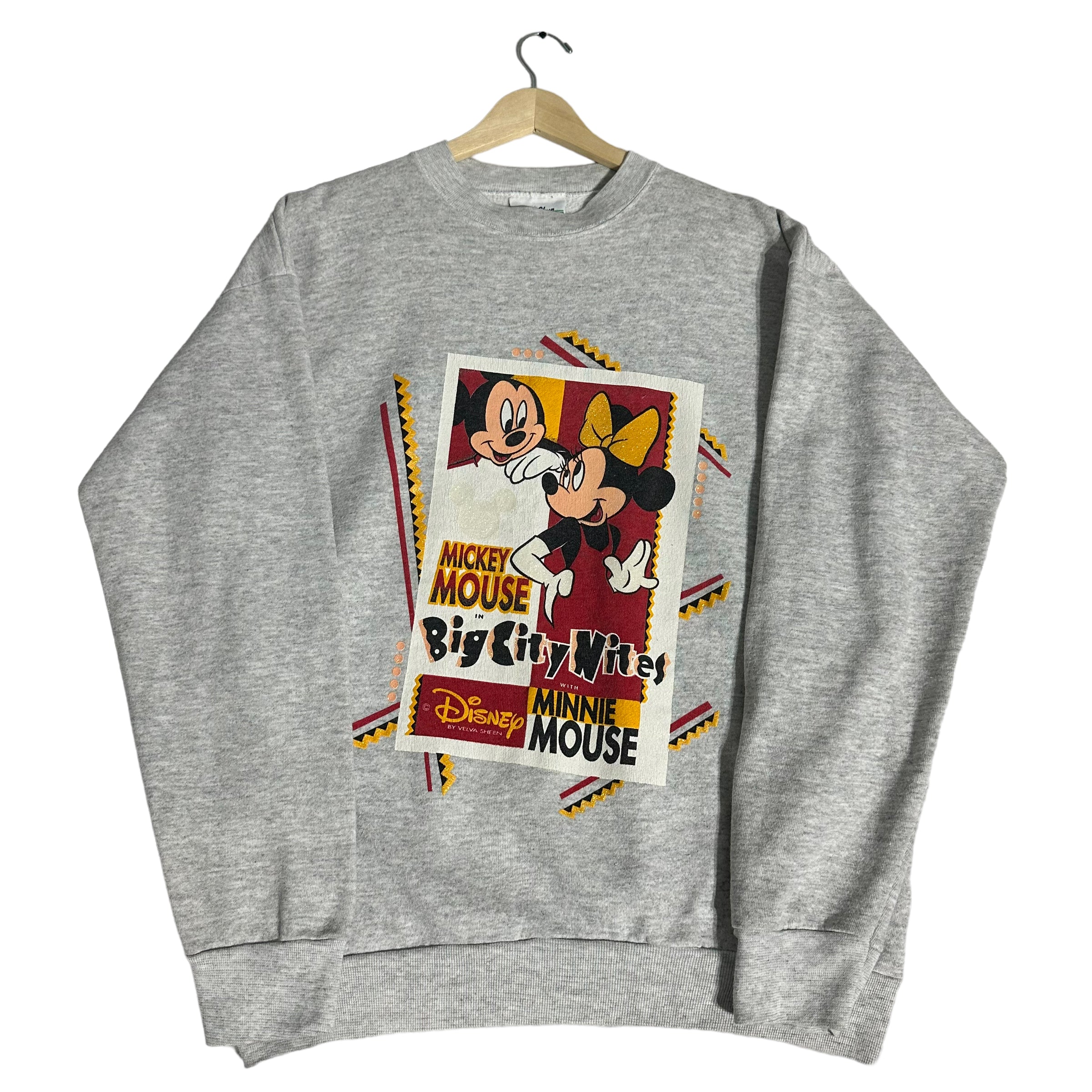 Vintage 90s Mickey outlet Mouse By Velva Sheen Crewneck Sweatshirt Pullover Big Logo