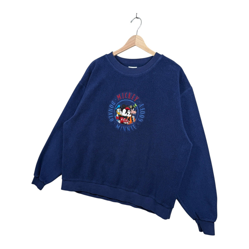 Vintage Disney Embroidery Mickey Minnie Donald Goofy Crewneck