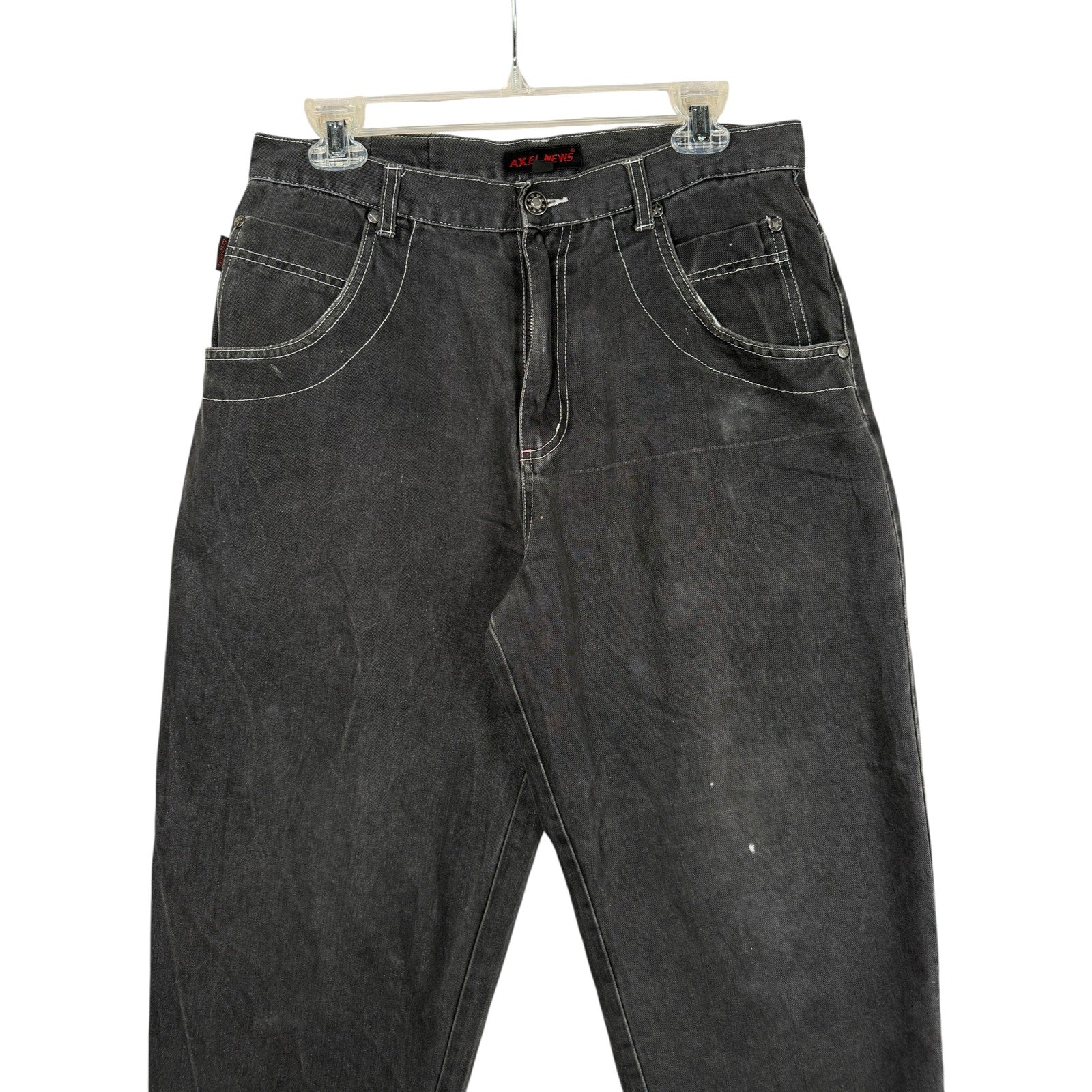 Vintage Axel News Baggy Bulldog Graphic Denim Jeans 32