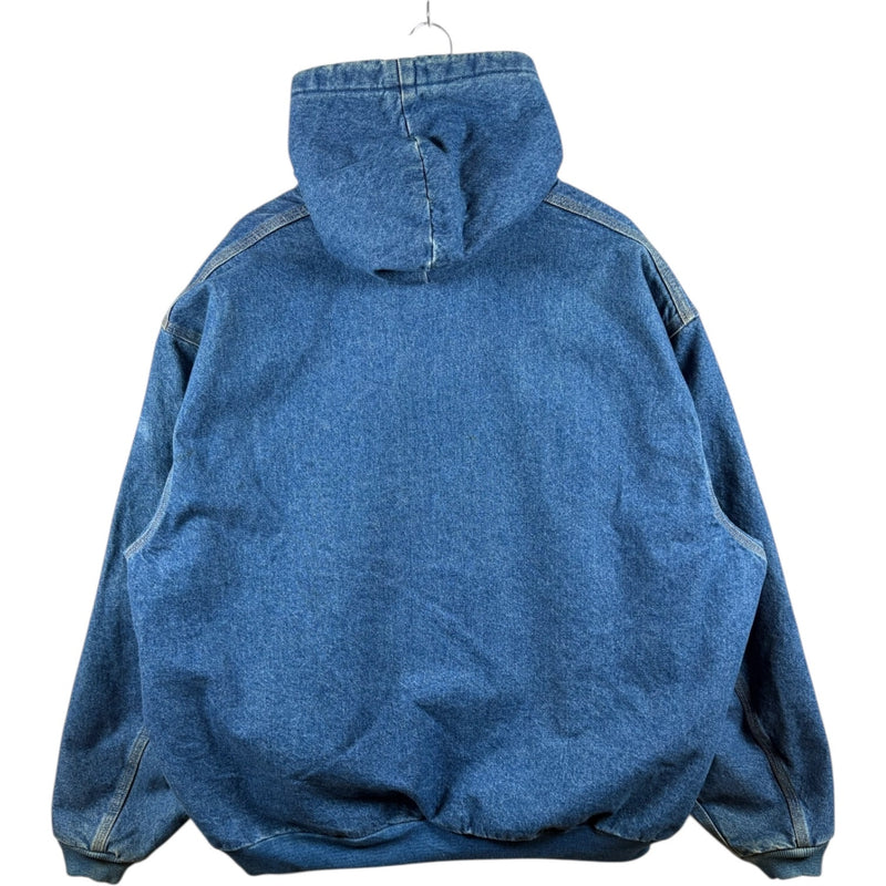 Vintage Carhartt Full Zip Hooded Denim Workwear Jacket