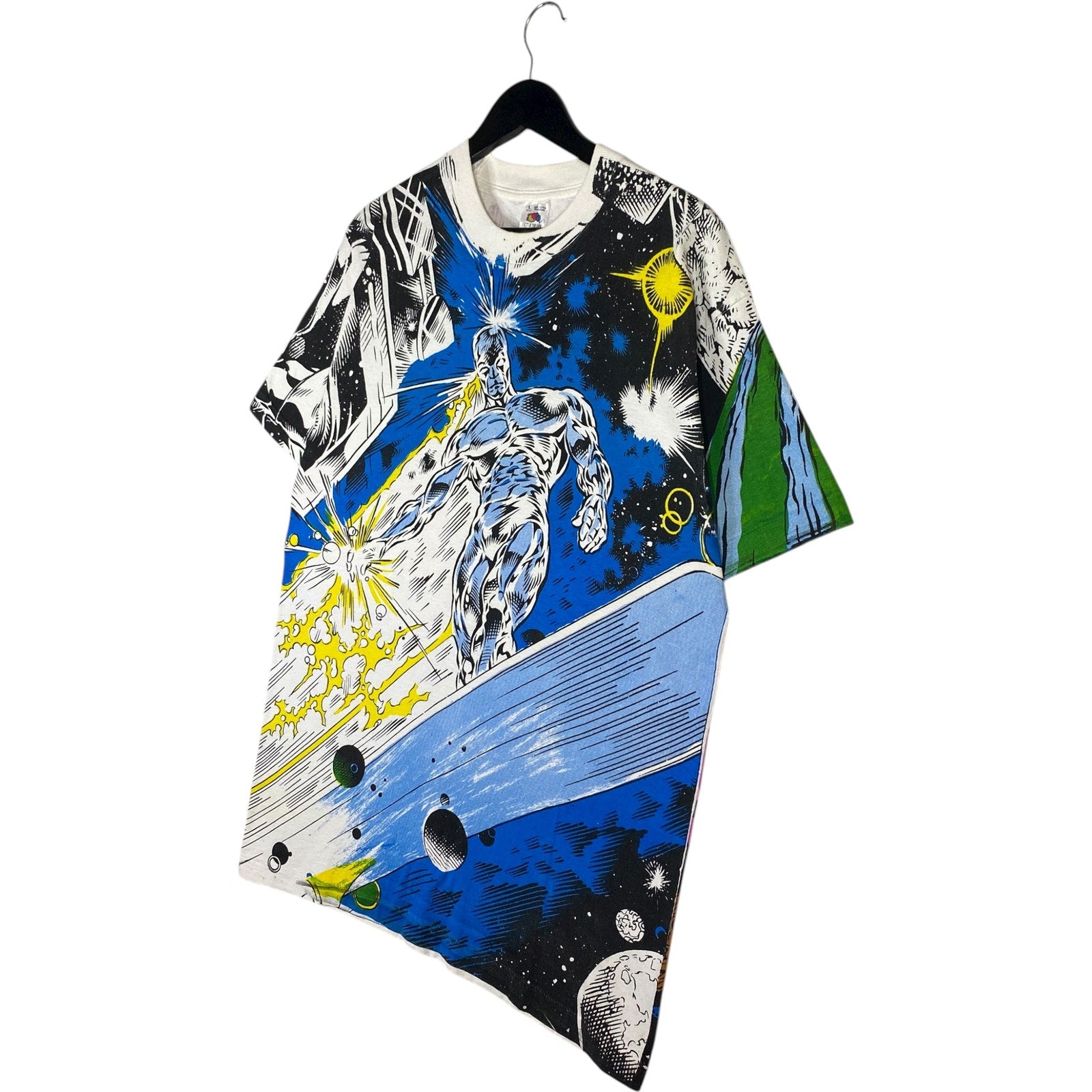 Vintage Marvel Silver Surfer All Over Print Graphic T-Shirt