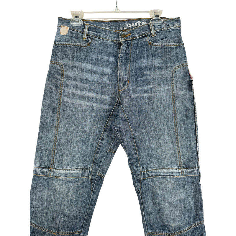 Vintage Red Route Kevlar Carpenter Work Jeans Denim Pants 32
