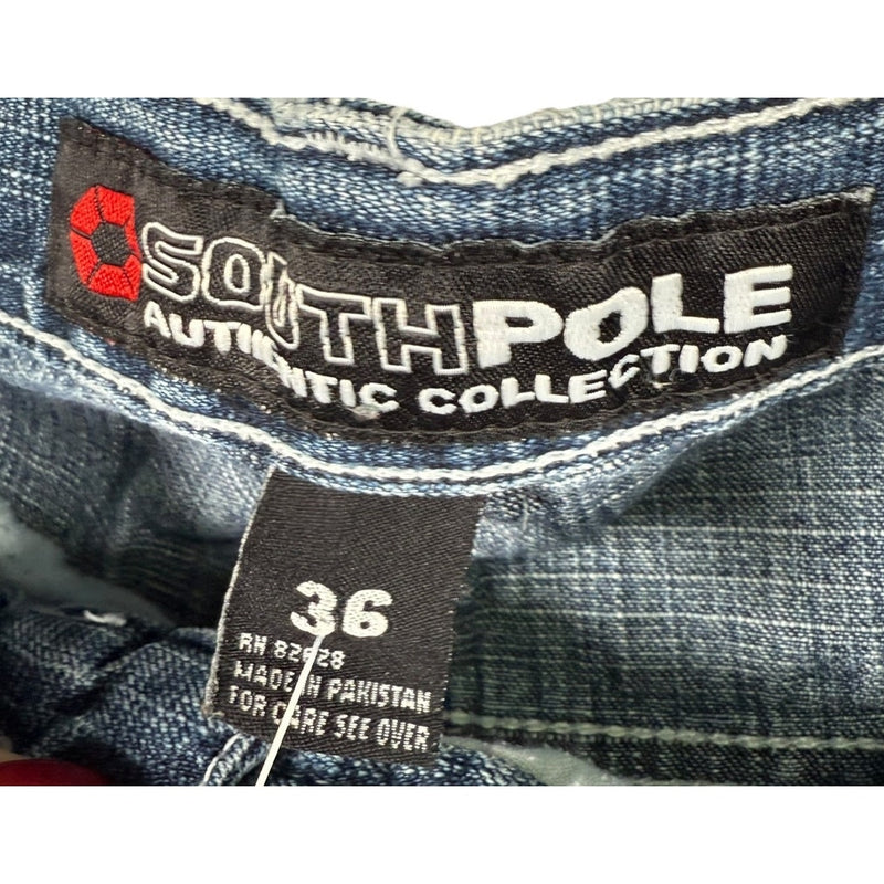 Vintage Southpole Faded Wide Leg Denim Jeans 36x30