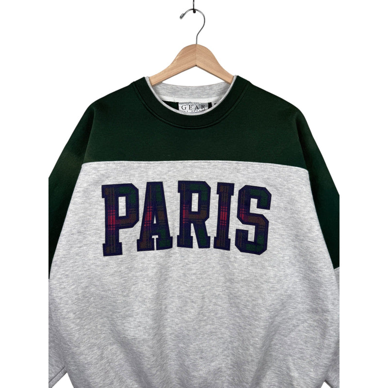 Vintage Gear Tartan Paris Embroidered Sweatshirt Crewneck