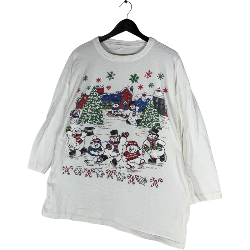 Vintage Christmas Snowmen 3/4 Sleeve Shirt