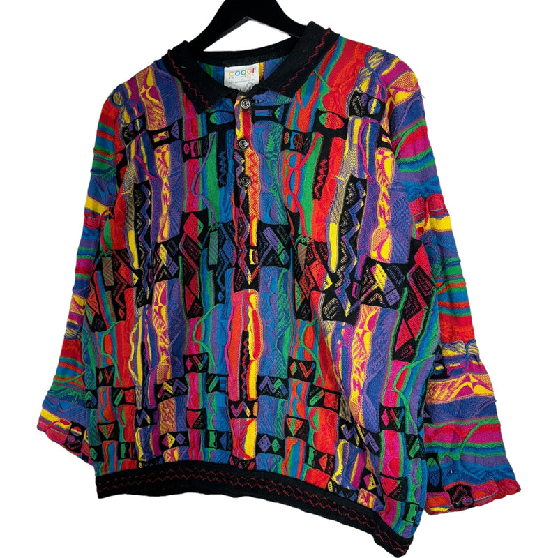 Vintage Coogi 3D Knit 1/4 Button Sweater