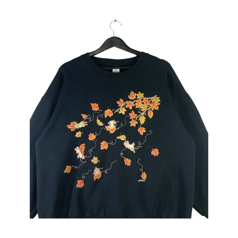 Vintage Women's Autumn Fall Leaves Crewneck