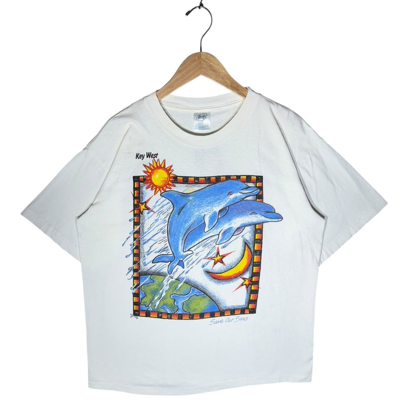Vintage Key West Save Our Seas Dolphin Graphic T-Shirt