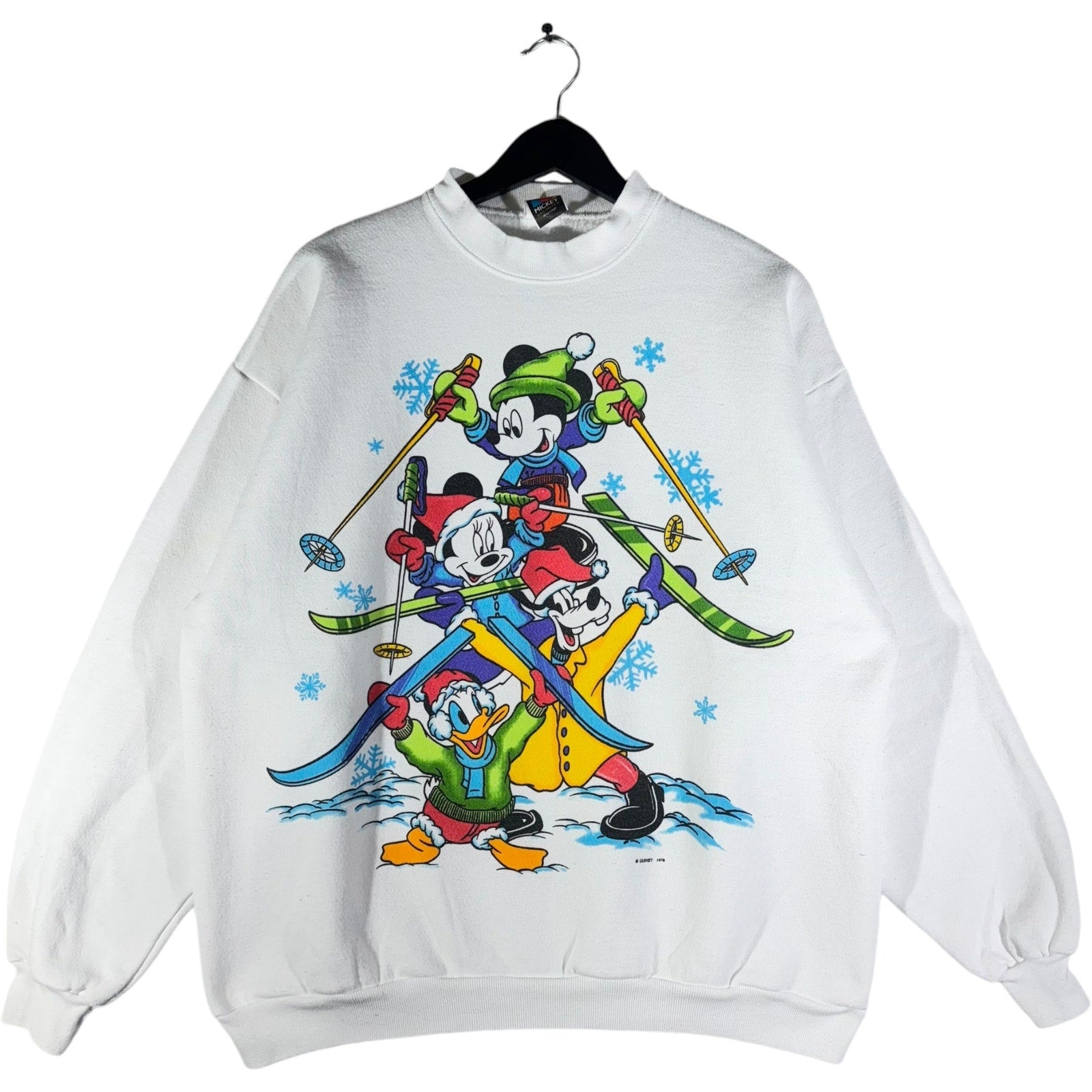 Vintage Disney Mickey & Friends Skiing Christmas Crewneck